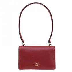 Pre Owned Valentino Red Leather Mini Va Va Voom Flap Front Shoulder Bag