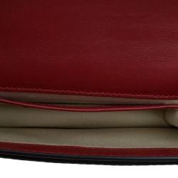 Pre Owned Valentino Red Leather Mini Va Va Voom Flap Front Shoulder Bag