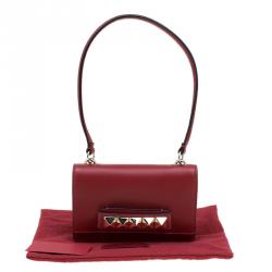 Pre Owned Valentino Red Leather Mini Va Va Voom Flap Front Shoulder Bag