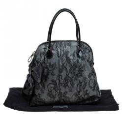 Pre Owned Valentino Black Lace Bow Dome Bag