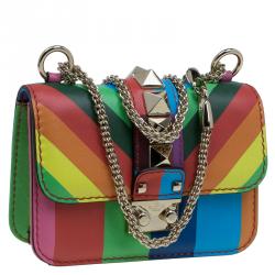 Pre Owned Valentino Multicolor Leather Mini Glam Lock Shoulder Bag