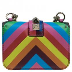 Pre Owned Valentino Multicolor Leather Mini Glam Lock Shoulder Bag