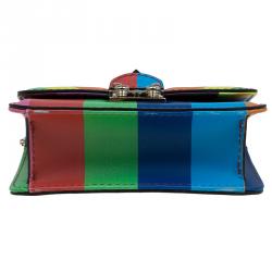 Pre Owned Valentino Multicolor Leather Mini Glam Lock Shoulder Bag