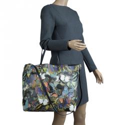 Pre Owned Valentino Multicolor Canvas Patchwork Butterfly Easy Tote