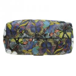 Pre Owned Valentino Multicolor Canvas Patchwork Butterfly Easy Tote
