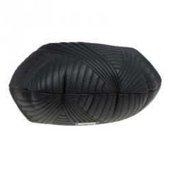 Pre Owned Valentino Black Leather Braided Stitch Hobo