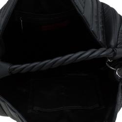 Pre Owned Valentino Black Leather Braided Stitch Hobo