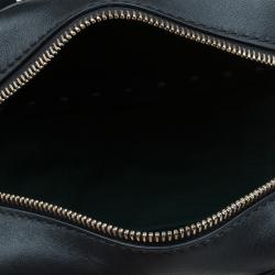 Pre Owned Valentino Green/Black Leather Mini Rockstud Top Handle Bag