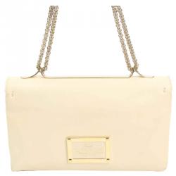 Pre Owned Valentino Cream Leather Va Va Voom Chain Shoulder Bag