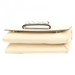 Pre Owned Valentino Cream Leather Va Va Voom Chain Shoulder Bag