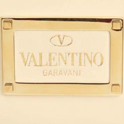 Pre Owned Valentino Cream Leather Va Va Voom Chain Shoulder Bag