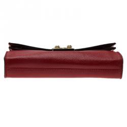 Valentino Red Textured Leather Folded Pouch