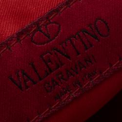 Valentino Red Textured Leather Folded Pouch