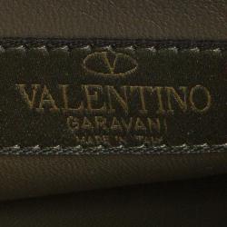 Pre Owned Valentino Multicolor Leather Camouflage Rockstud Wristlet Clutch