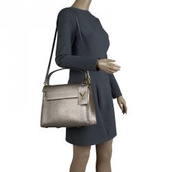 Pre Owned Valentino Metallic Beige Pebbled Leather My Rockstud Tote