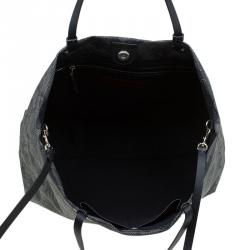 Pre Owned Valentino Grey Vinyl Lace Print Tote