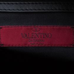 Pre Owned Valentino Grey Vinyl Lace Print Tote