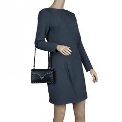 Pre Owned Valentino Black Leather Rockstud Handbag