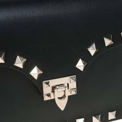 Pre Owned Valentino Black Leather Rockstud Handbag