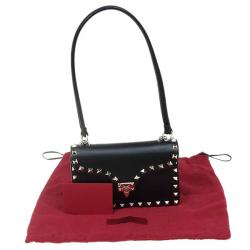 Pre Owned Valentino Black Leather Rockstud Handbag