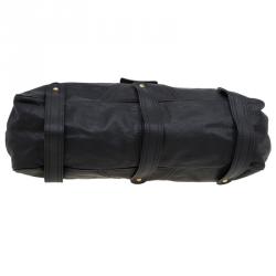 Pre Owned Valentino Black Leather and Crystal Catch Satchel