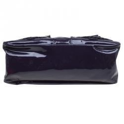 Pre Owned Valentino Purple Patent Leather Histoire Satchel