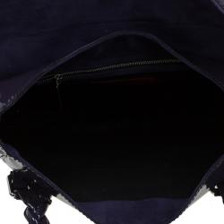 Pre Owned Valentino Purple Patent Leather Histoire Satchel