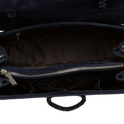 Pre Owned Valentino Black Patent Leather Small Histoire Top Handle Bag