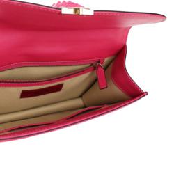 Pre Owned Valentino Pink Leather Rockstud Glam Rock Flap Bag