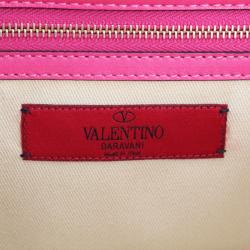 Pre Owned Valentino Pink Leather Rockstud Glam Rock Flap Bag