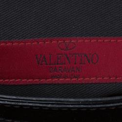 Pre Owned Valentino Black Patent Leather Rockstud Va Va Voom Shoulder Bag