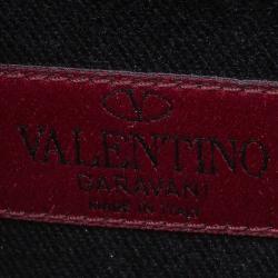 Pre Owned Valentino Black Leather Mini Glam Lock Flap Bag