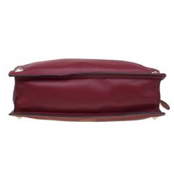 Pre Owned Valentino Burgundy Leather Rockstud Tote