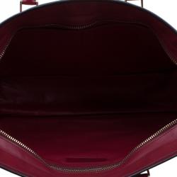 Pre Owned Valentino Burgundy Leather Rockstud Tote