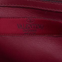 Pre Owned Valentino Burgundy Leather Rockstud Tote