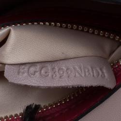 Pre Owned Valentino Burgundy Leather Rockstud Wristlet Clutch