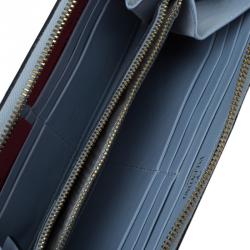 Pre Owned Valentino Grey Leather Rockstud Zip Around Wallet