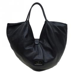 Pre Owned Valentino Black Nappa Leather Folie Bow Hobo
