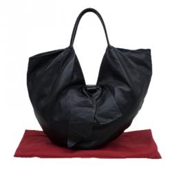 Pre Owned Valentino Black Nappa Leather Folie Bow Hobo
