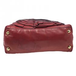 Pre Owned Valentino Red Leather Petale Rose Dome Bag