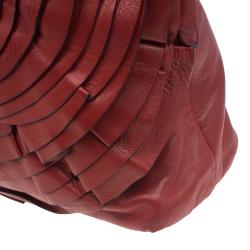 Pre Owned Valentino Red Leather Petale Rose Dome Bag