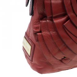 Pre Owned Valentino Red Leather Petale Rose Dome Bag
