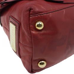 Pre Owned Valentino Red Leather Petale Rose Dome Bag