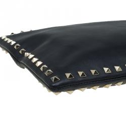 Pre Owned Valentino Black Leather Rockstud Clutch