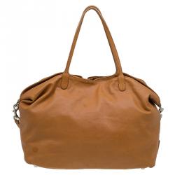Pre Owned Valentino Tan Leather XL Petale Rose Tote