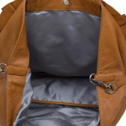 Pre Owned Valentino Tan Leather XL Petale Rose Tote