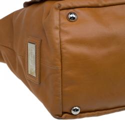 Pre Owned Valentino Tan Leather XL Petale Rose Tote