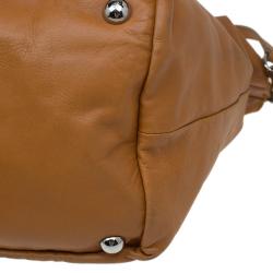 Pre Owned Valentino Tan Leather XL Petale Rose Tote