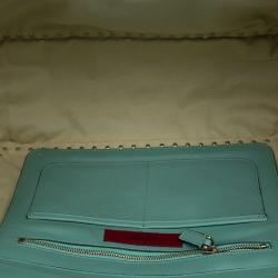 Pre Owned Valentino Light Green Leather Medium Rockstud Tote