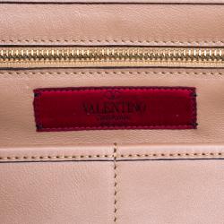 Pre Owned Valentino Beige Leather Medium Studded Rockstud Tote